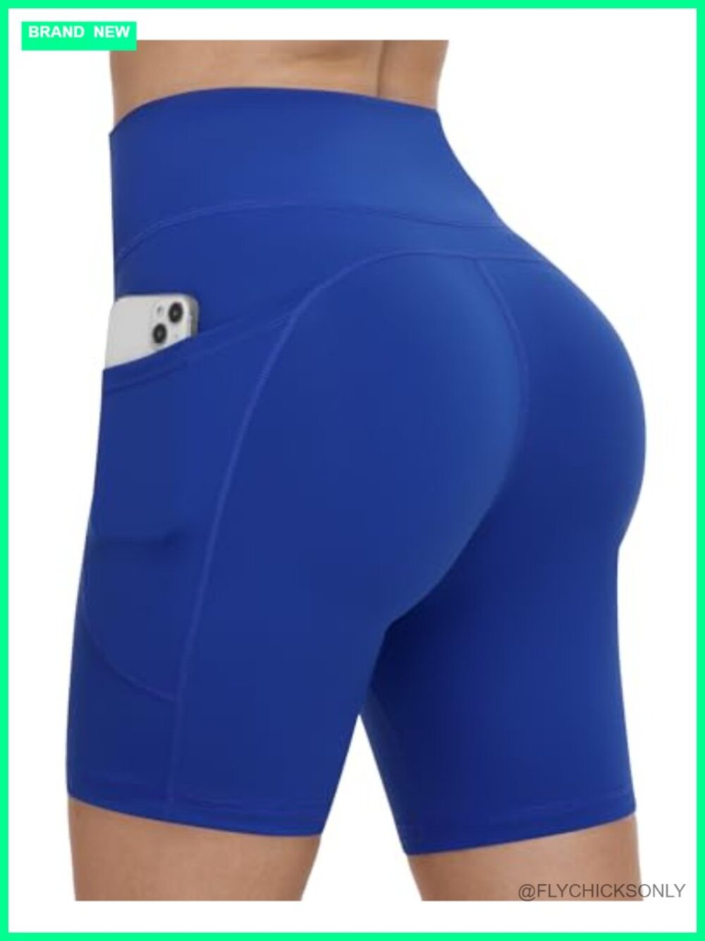 High Waist Biker Shorts No Front Seam Tummy Control with Pockets